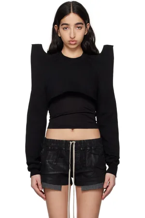 Rick Owens Black Hollywood Cropped Tecsweat Sweatshirt