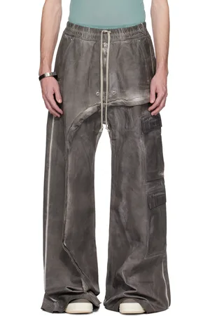 Rick Owens Gray Hollywood Imbalanced Double Cargo Jumbo Belas Denim Pants