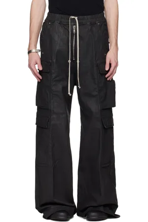 Rick Owens Black Hollywood Double Cargo Jumbo Belas Denim Pants