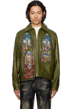Who Decides War Khaki Eden Leather Jacket