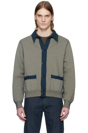 Ralph Lauren Navy Striped Jacquard-Knit Cardigan