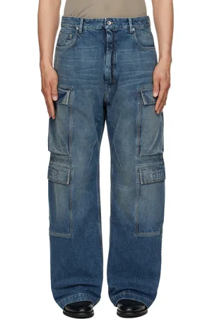 Rick Owens Indigo Hollywood Double Cargo Jeans
