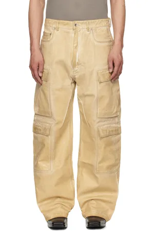 Rick Owens Beige Hollywood Double Cargo Jeans