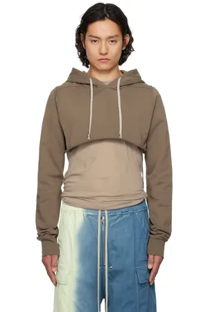 Rick Owens Gray Hollywood Cropped Hoodie