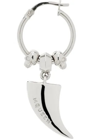 Alexander McQueen Silver Tiger Claw Single Hoop Earring