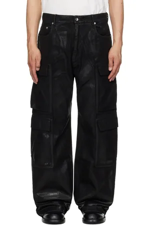 Rick Owens Black Hollywood Double Cargo Jeans