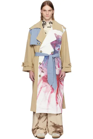 KIDSUPER STUDIOS Beige & Off-White Painted Girl Trench Coat