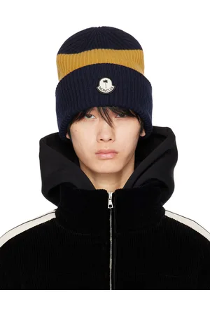 Moncler Moncler x Palm Angels Navy & Yellow Beanie