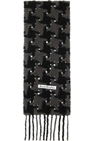 Acne Studios Black & Gray Houndstooth Scarf