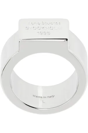 Acne Studios Silver Logo Engraved Signet Ring