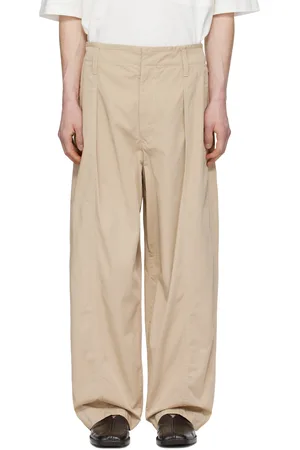 LEMAIRE Beige Maxi Pleated Trousers