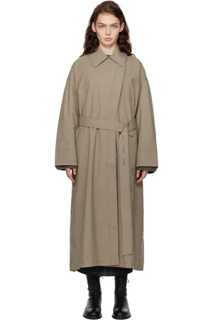 CO Brown Check Suiting Trench at