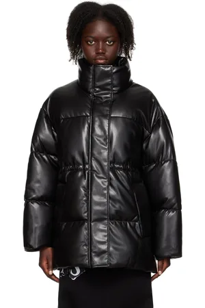 Stand Studio Black Milani Faux-Leather Coat