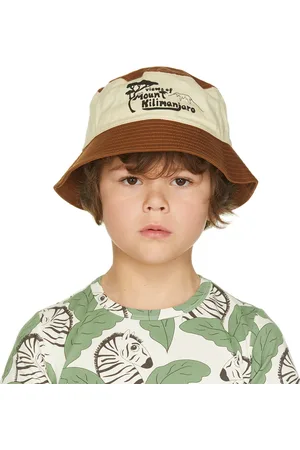 Mini Rodini Kids Off-White & Tan Mt Kilimanjaro Bucket Hat