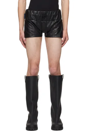 ANONYMOUS CLUB Drawstring Leather Shorts