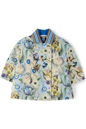 Burberry Baby Blue & Green Floral Thomas Bear Jacket