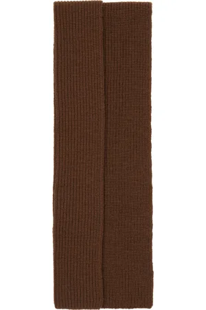 DRIES VAN NOTEN Brown Ribbed Scarf