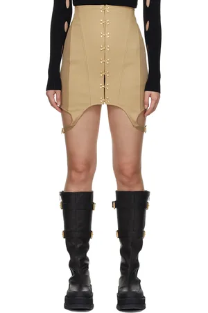 DION LEE Beige Corset Garter Skirt