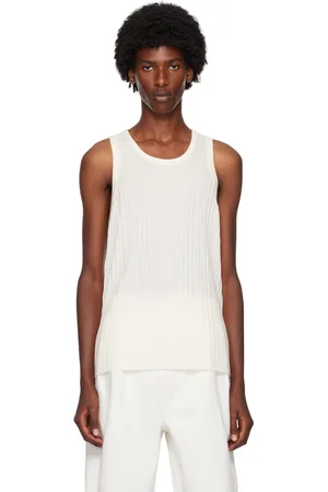 King & Tuckfield Off-White Merino Wool Tank Top