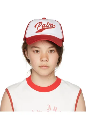 Palm Angels Kids Red & White Logo Baseball Cap