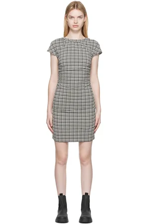 Ganni Black Check Dress
