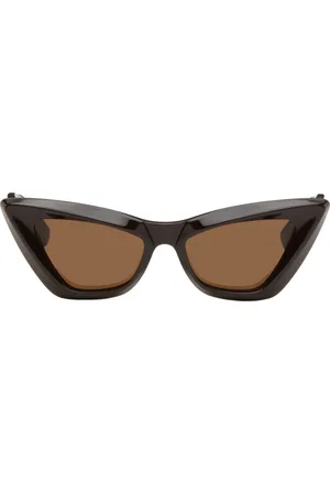 Bottega Veneta Brown Angle Pointed Cat-Eye Sunglasses