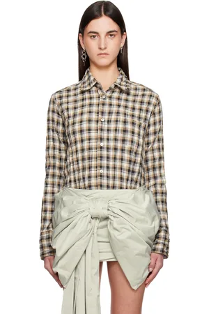 Acne Studios Brown Check Button-Up Shirt