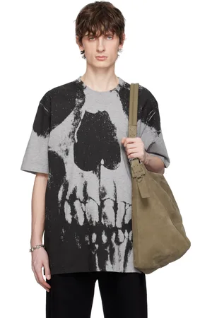 Alexander McQueen Gray Skull T-shirt