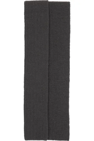 DRIES VAN NOTEN Gray Ribbed Scarf
