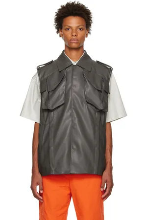 Feng Chen Wang Vented Faux-Leather Vest