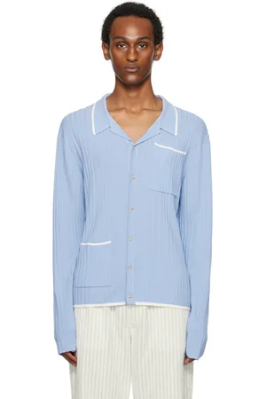 King & Tuckfield Blue Irregular Rib Shirt