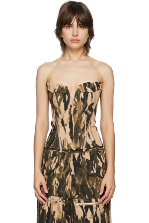 DION LEE Khaki V-Wire Corset