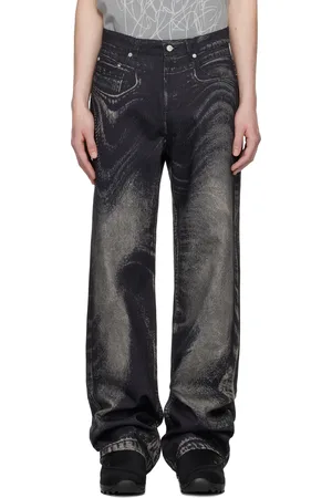 Camper Gray & Black Distorted Print Denim Jeans