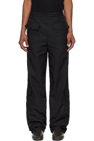 DRIES VAN NOTEN Black Sateen Cargo Pants