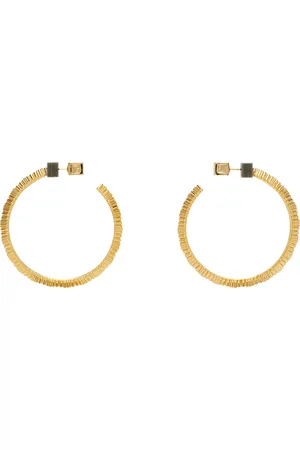 Balmain Gold Brass Perfume Hoop Earrings