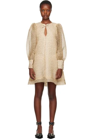 Ganni Beige A-Shaped Minidress