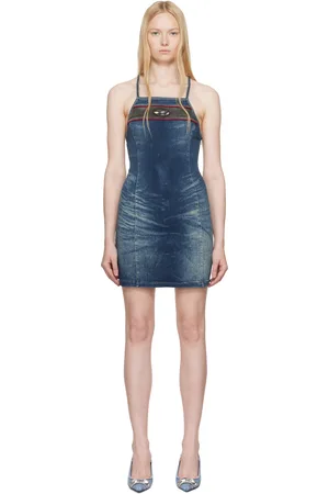 Diesel Blue De-Pilu-Dress-S Denim Minidress
