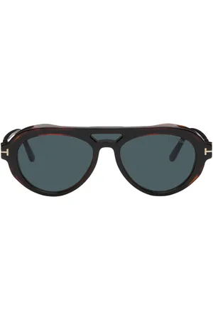 Tom Ford Black & Tortoiseshell Clip-On Glasses