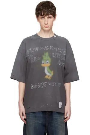Maison Mihara Yasuhiro Leon Print Distressed T-shirt