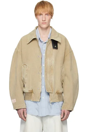 WOOYOUNGMI Beige Leather Tab Dyed Jacket