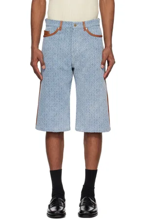 Casablanca Blue Monogram Denim Shorts