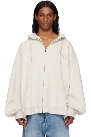 Maison Margiela Off-White Stamp Logo Zip Hoodie