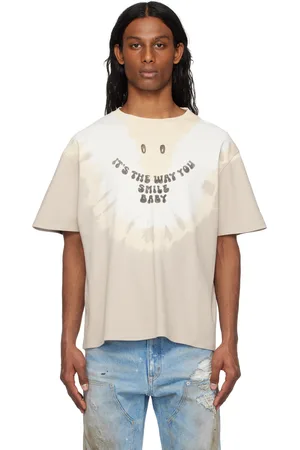 Maison Margiela Taupe & White Tie-Dyed T-shirt