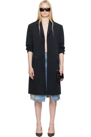 Maison Margiela Black Cotton Gabardine Trench Coat