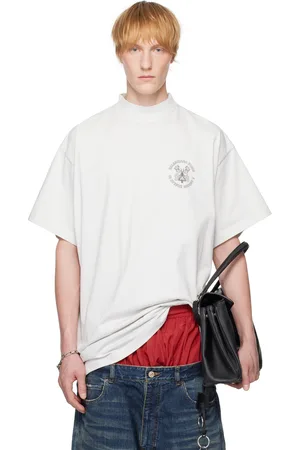 Balenciaga Gray Oversized Key Crest T-shirt