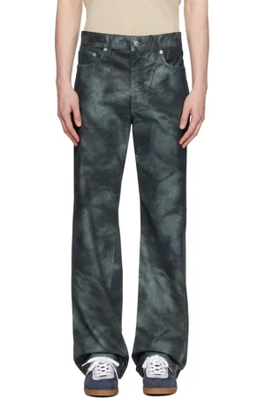 Sunflower Navy Straight Twist Faux-Nubuck Trousers