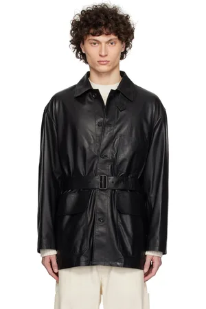 YLÈVE Black Glove Coverall Leather Jacket