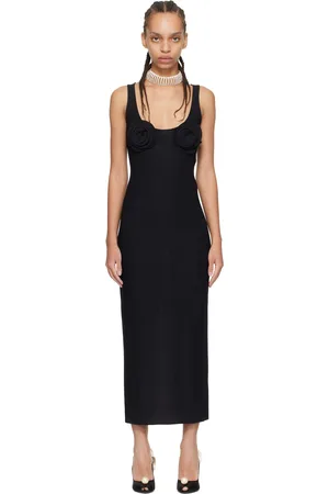 MAGDA BUTRYM Black Flower Midi Dress