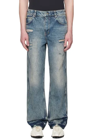 Represent Blue R3 Distressed Baggy Denim Jeans