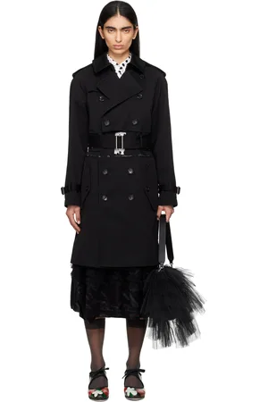 Comme des Garçons Black Kersey Trench Coat